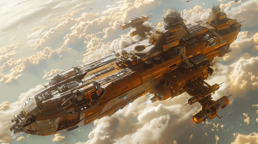 scifi image a very big battle spaceship military fierce desktop wallpaper 4k