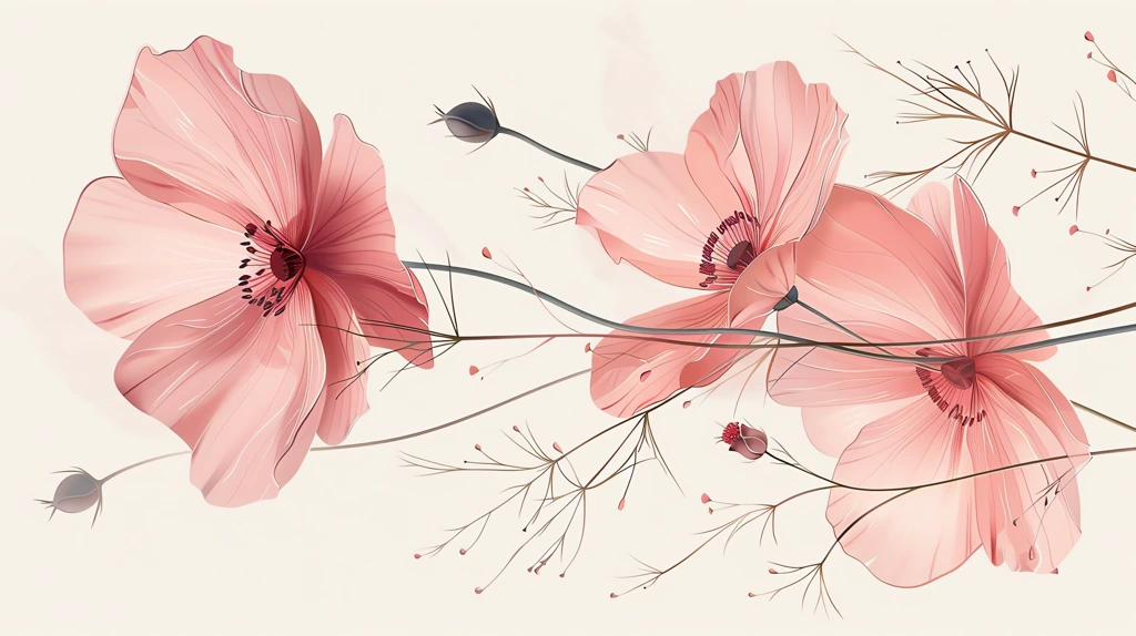 simple wildflower in shades of pastel baby pink phone wallpaper 4k