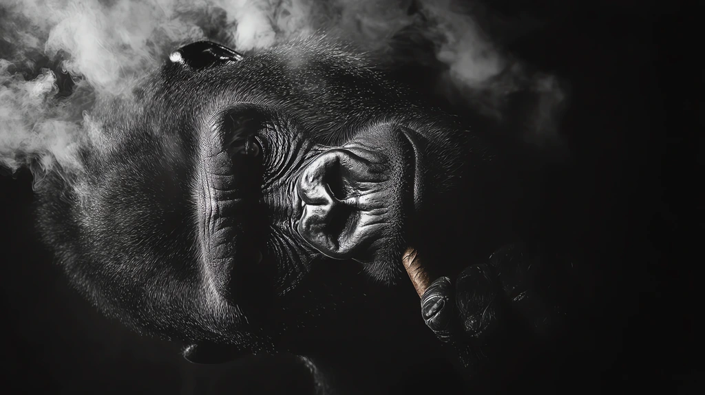 smoking gorilla with cigar phone wallpaper 4k