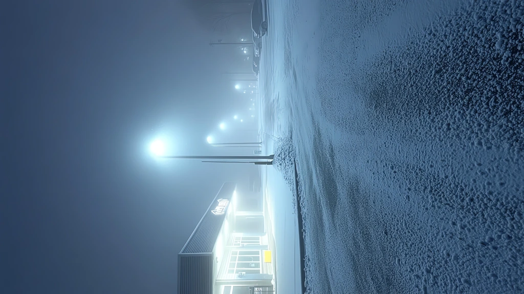 snow-covered parking lot outside a closed store phone wallpaper 4k