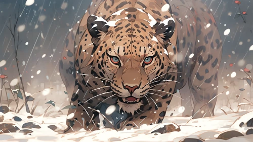 snow jaguar art 1 16x9 animals desktop wallpaper online free download 4k