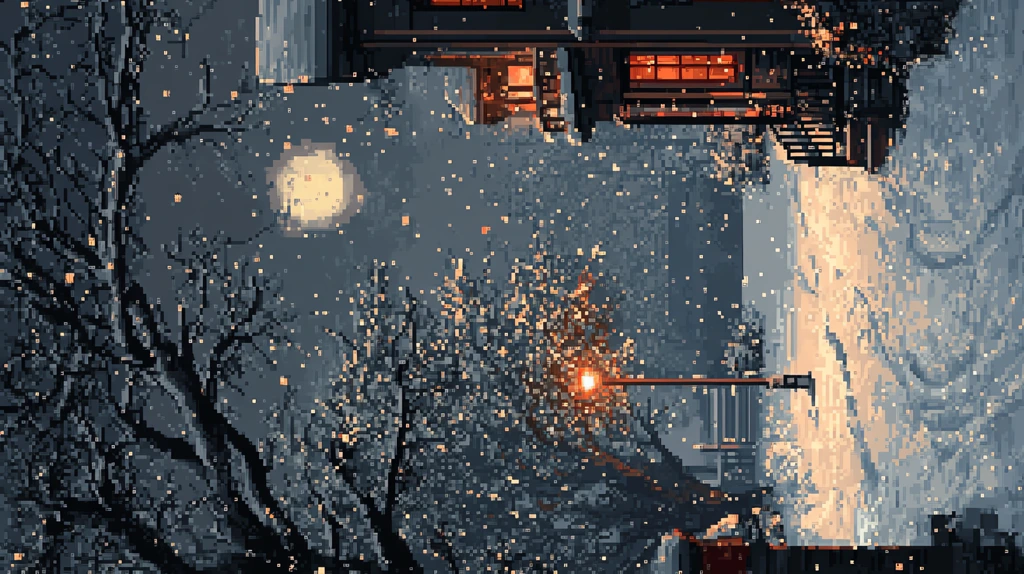 snowing pixel phone wallpaper 4k