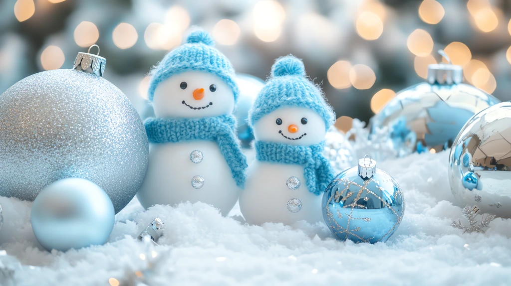 snowman decoration desktop wallpaper 4k