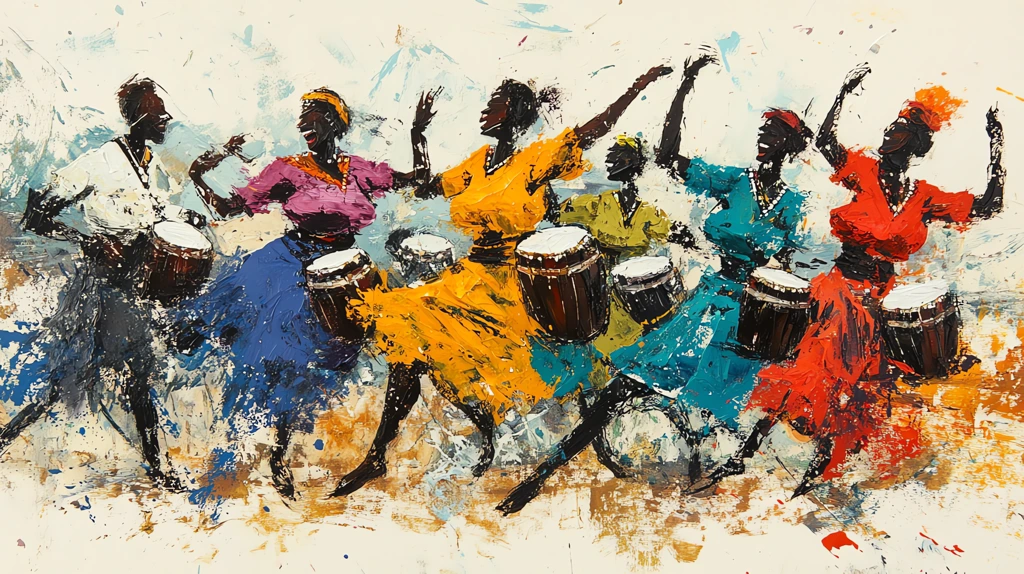 south african music and dance engaging gouache ink desktop wallpaper 4k