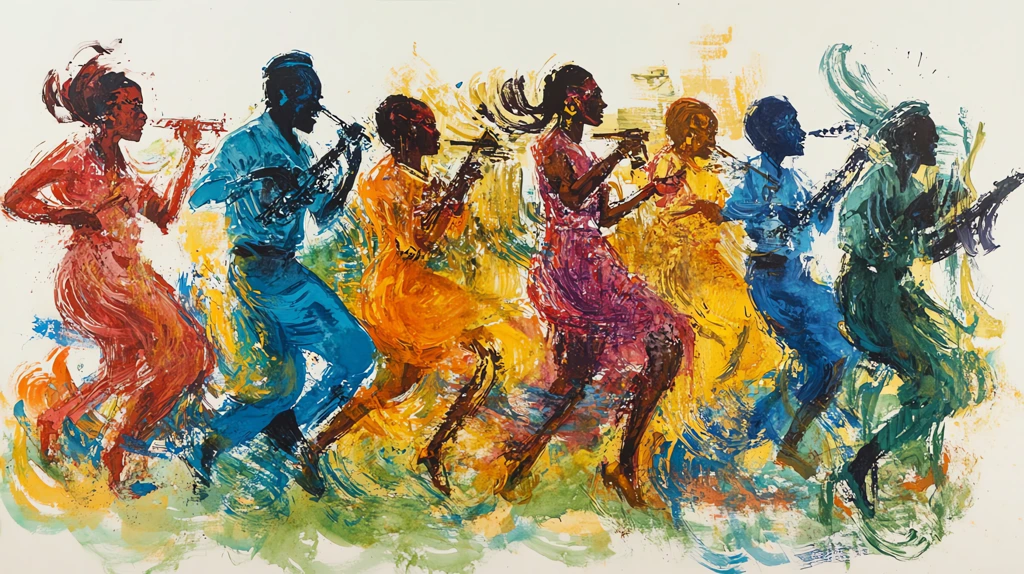 south african music and dance engaging symbolic gouache ink desktop wallpaper 4k