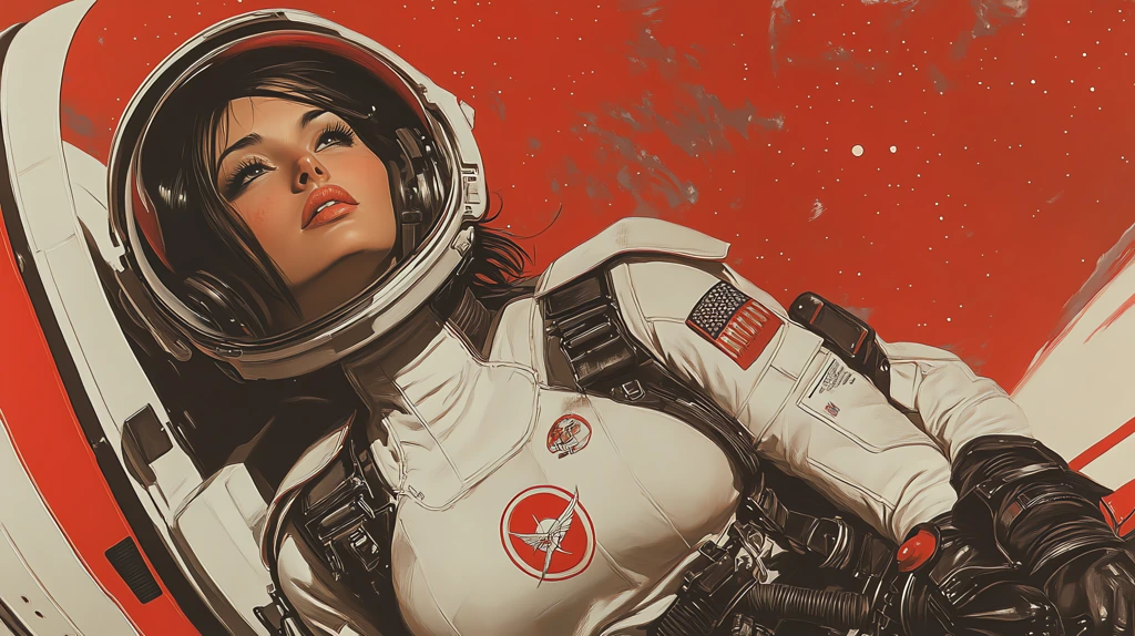 space-force recruiting propaganda pin-ups promoting women space nurses desktop wallpaper 4k