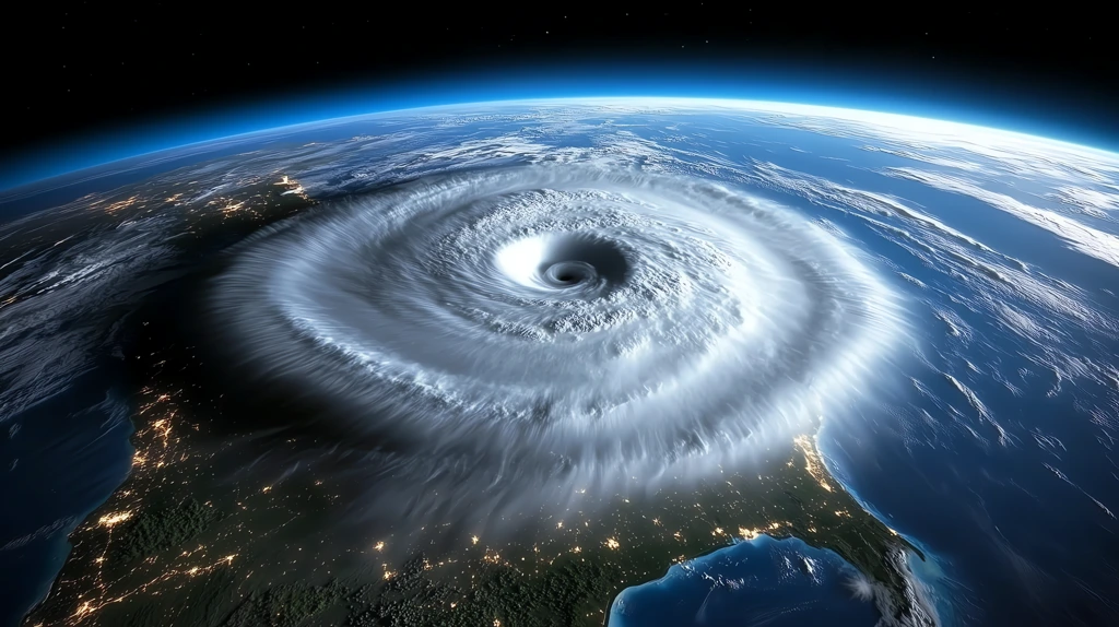 space of hurricane milton generating tornadoes desktop wallpaper 4k