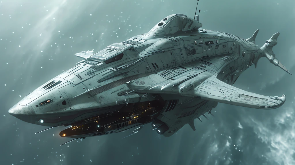 spaceship shark shaped cool design desktop wallpaper 4k