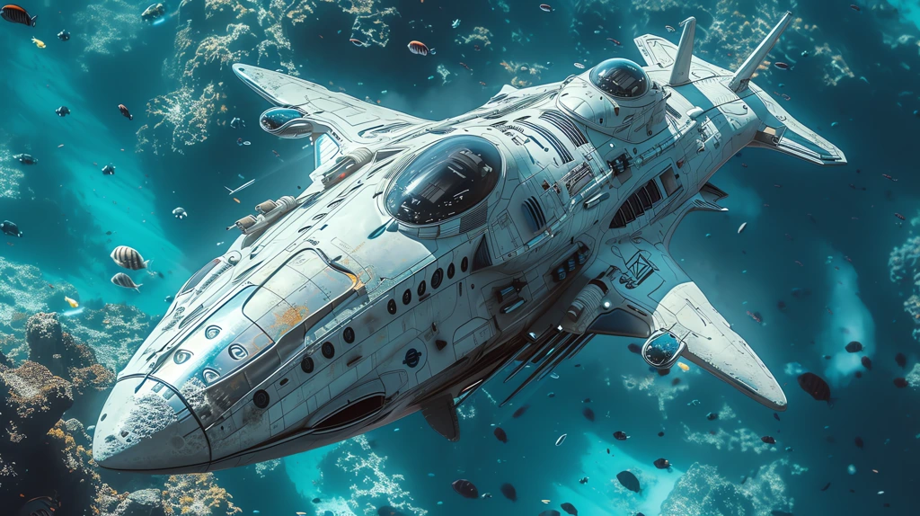 spaceship shark shaped cool design science fiction desktop wallpaper 4k