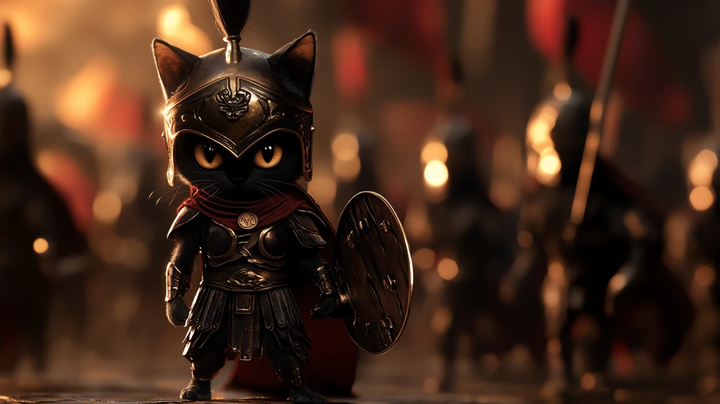 spartan kitten legions marching fight desktop wallpaper 4k