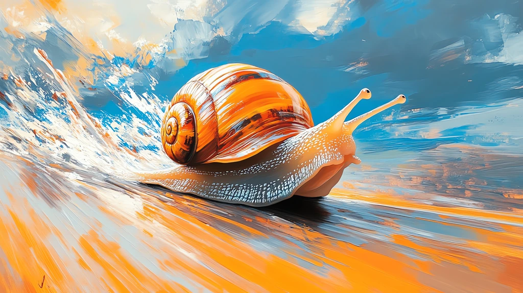 speeding snail vehicles surreal desktop wallpaper 4k