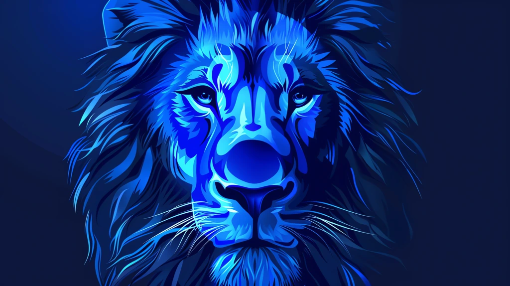 sportsfest logo for team lion theme like lion of judah overall color is blue desktop wallpaper 4k