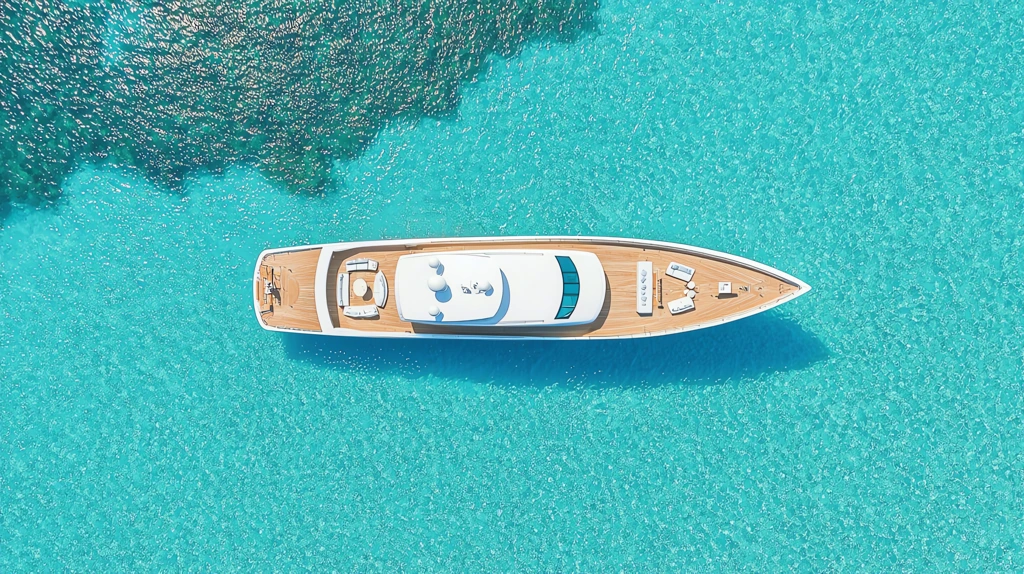 sprawling luxury yacht anchored in turquoise waters phone wallpaper 4k