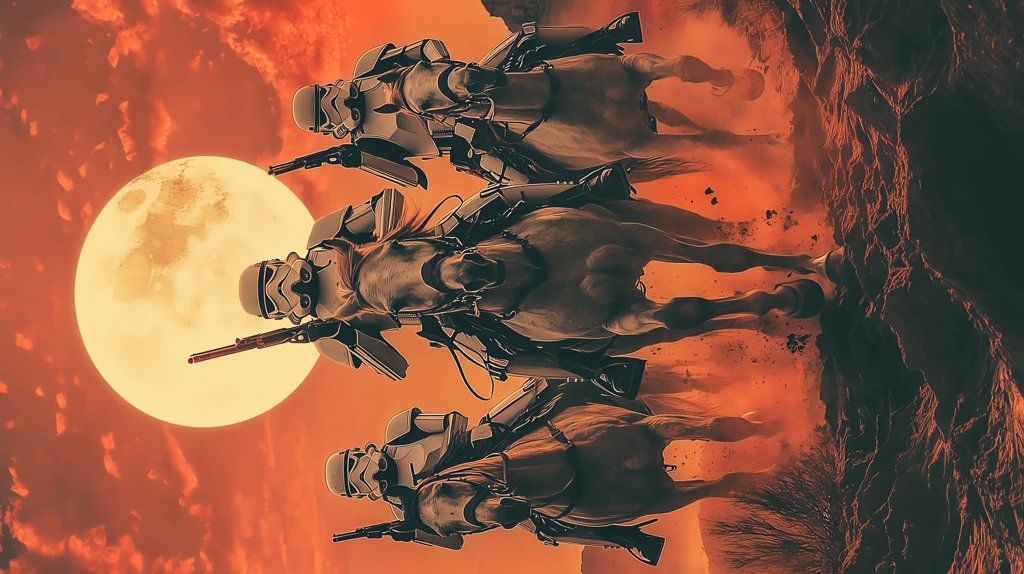 storm troopers on horses phone wallpaper 4k