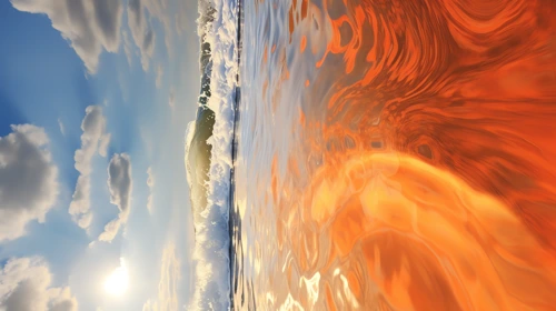 surreal orange sunshine ocean 2 9x16 nature phone wallpaper online free download 4k