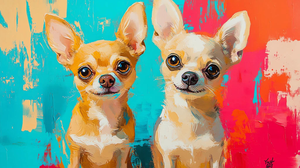 tan and white pixar-inspired chihuahuas version four desktop wallpaper 4k