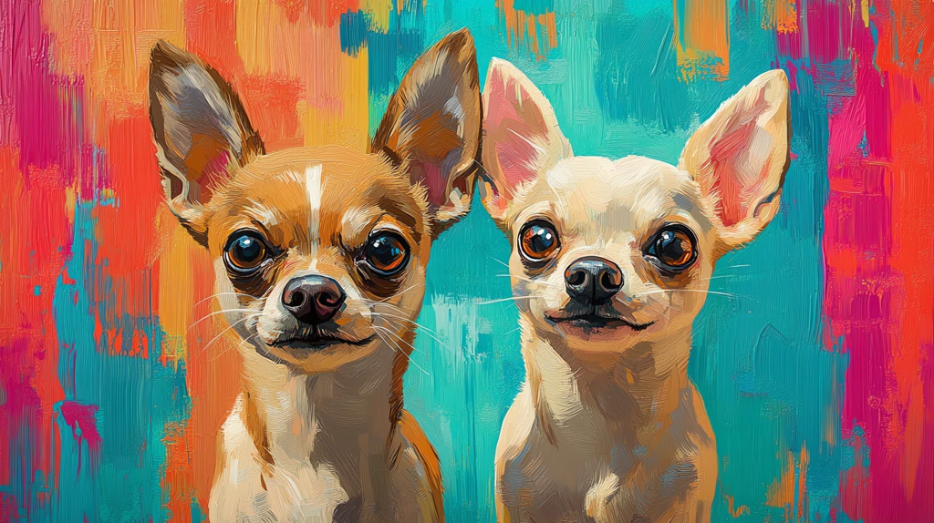 tan and white pixar-inspired chihuahuas version three desktop wallpaper 4k