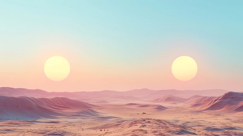 tatooine desert background daytime twin suns desktop wallpaper 4k