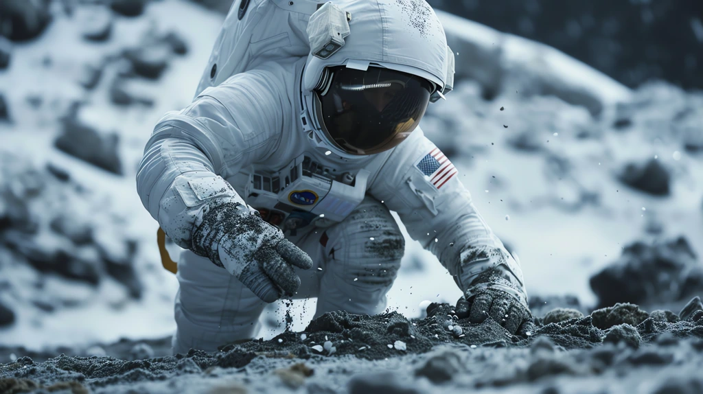 the apollo mission plays with the lunar sand on the lunar desktop wallpaper 4k