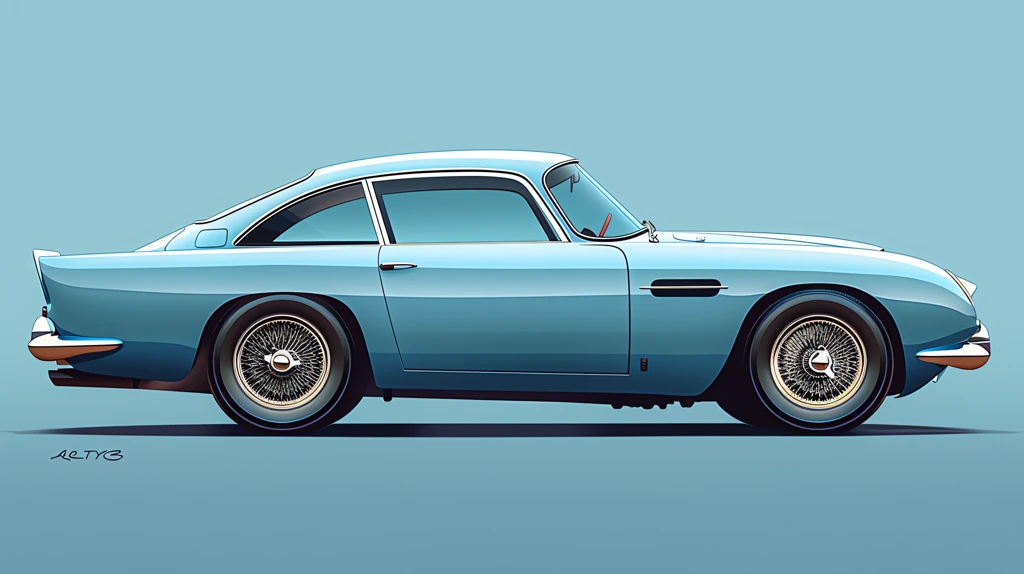 the backside of a baby blue aston martin db5 in a baby blue studio desktop wallpaper 4k