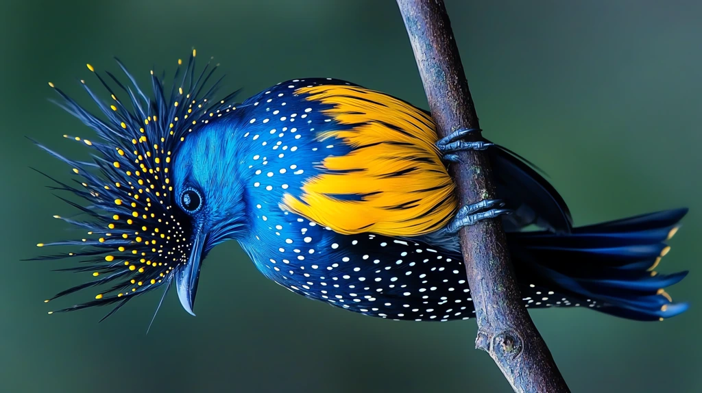 the beautiful blue and yellow polka-dotted bird phone wallpaper 4k