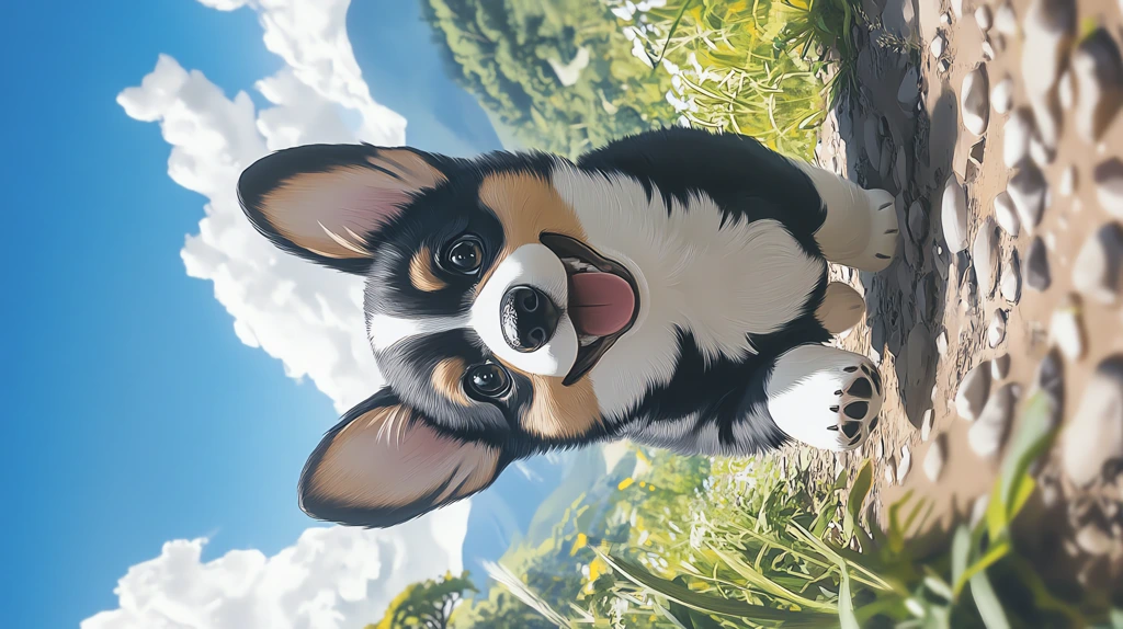 the black corgi puppy phone wallpaper 4k