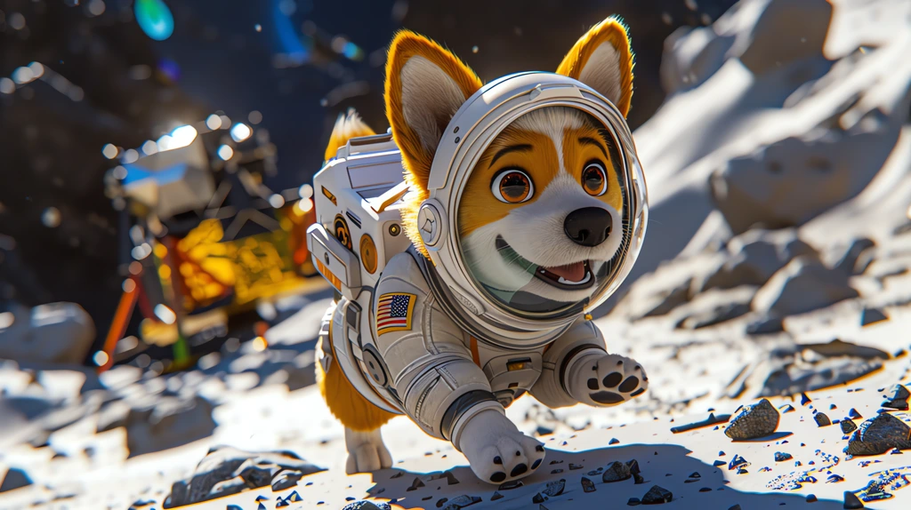 the corgi is in a white astronaut suit desktop wallpaper 4k