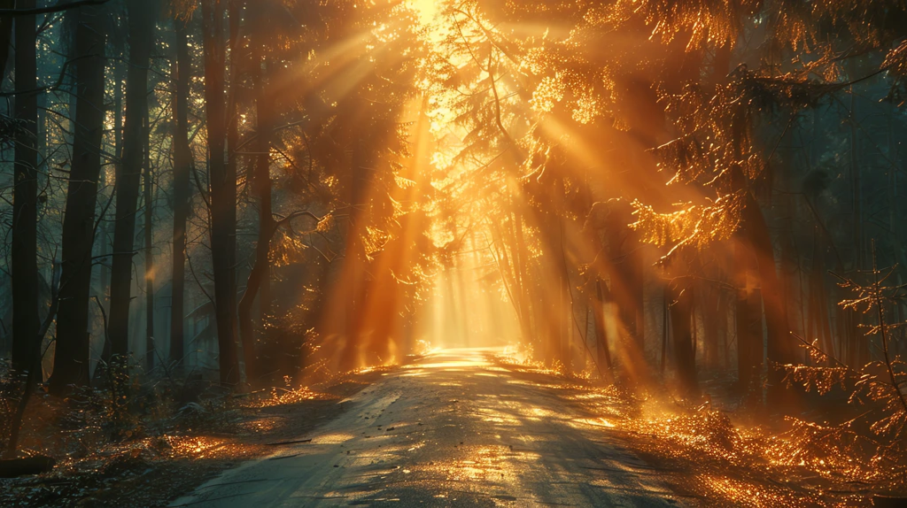 the forest bursting with glorious holy rays of light desktop wallpaper 4k