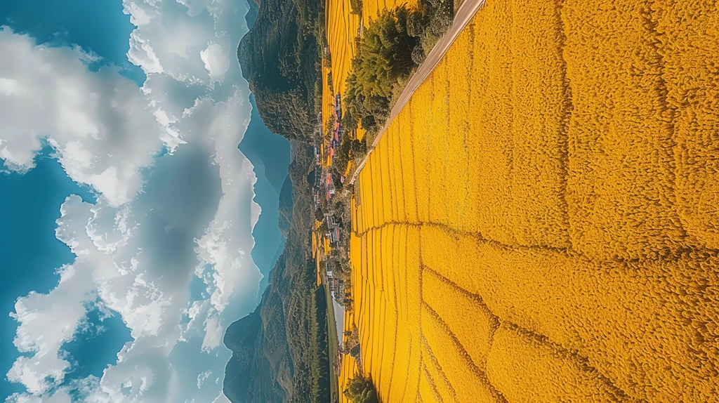 the golden rice fields phone wallpaper 4k