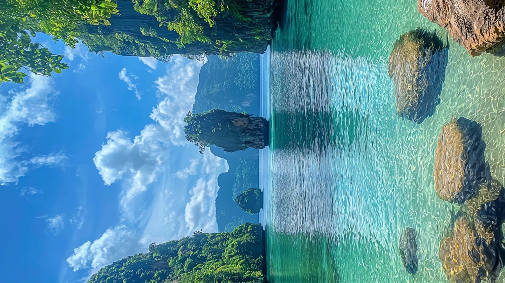 the iconic james bond island in phuket thailand phone wallpaper 4k