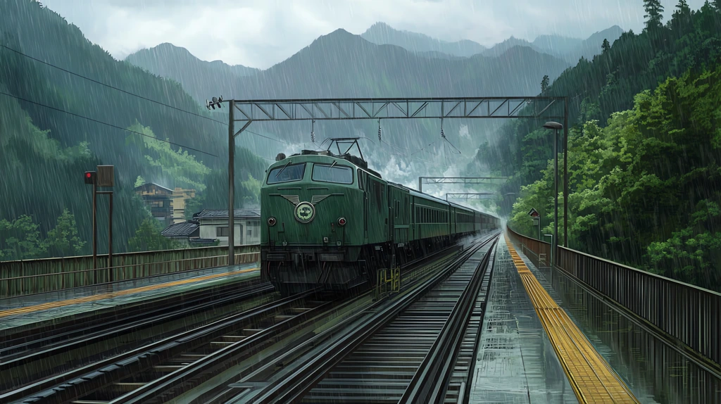 the locomotive is green dragging cars with mountains and trees desktop wallpaper 4k