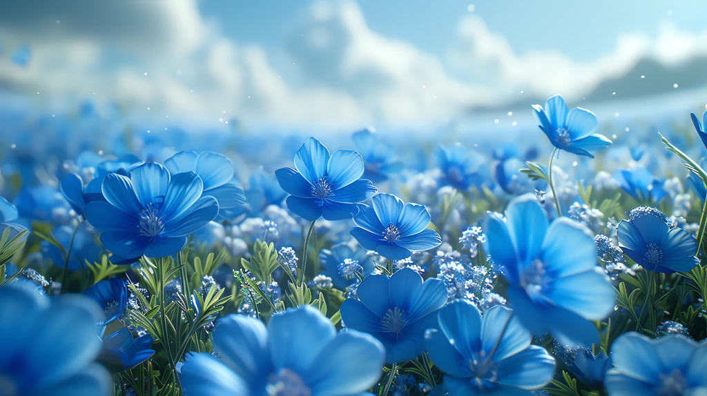 the magic of sky blue flowers desktop wallpaper 4k