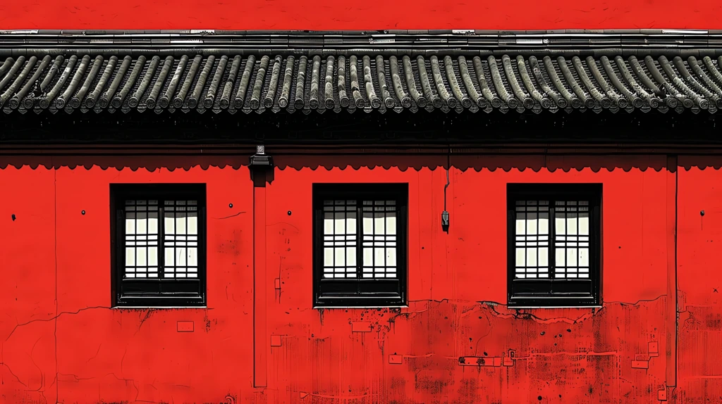 the red walls and windows of the forbidden city in beijing desktop wallpaper 4k