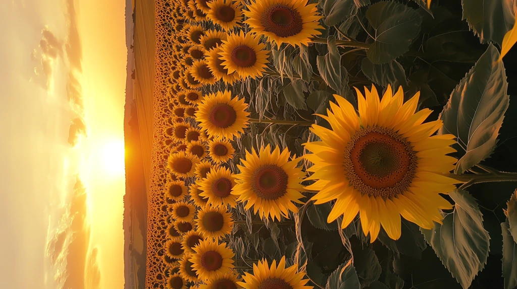 the video shows a vast field full of sunflowers phone wallpaper 4k