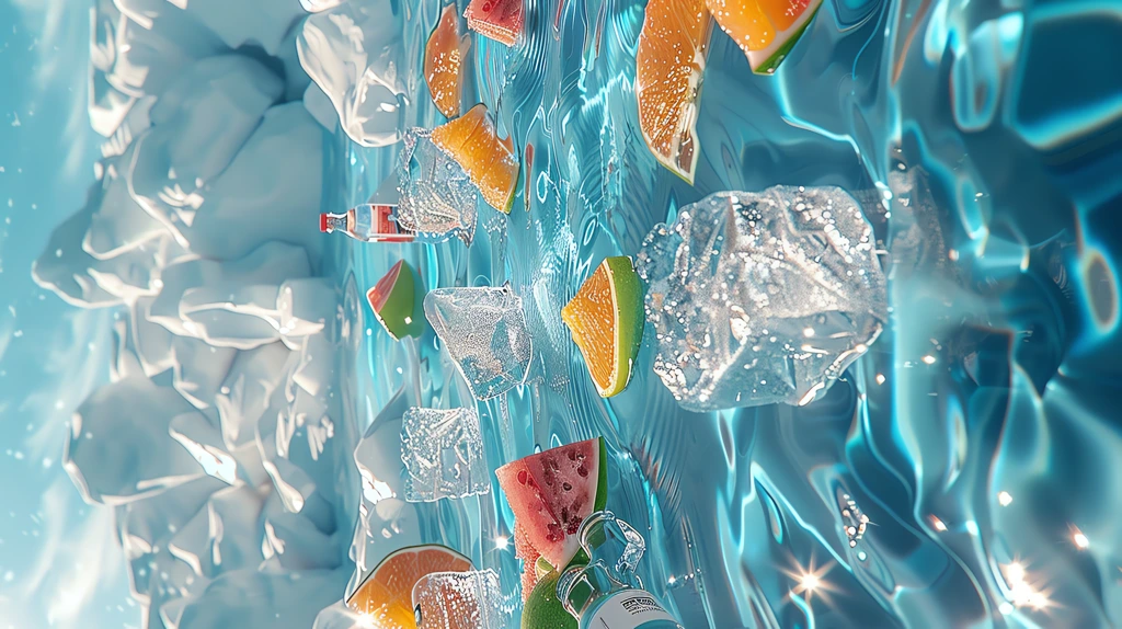 there are big ice cubes floating phone wallpaper 4k