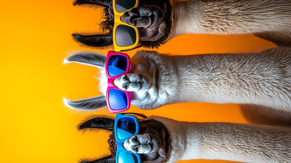 three alpacas wearing colorful vibrant sunglasses each with a playful expression phone wallpaper 4k