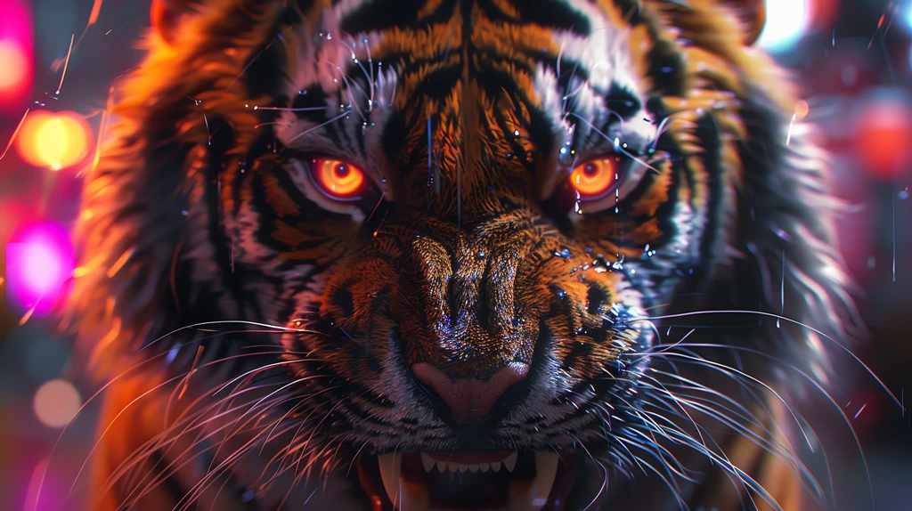 tiger showing teeths claws desktop wallpaper 4k