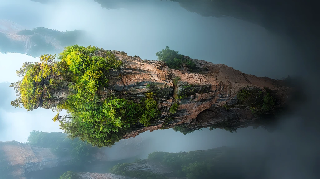 towering quartz-sandstone pillars piercing through clouds phone wallpaper 4k