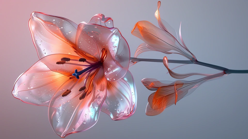 transparent lily flower made of plastic material phone wallpaper 4k