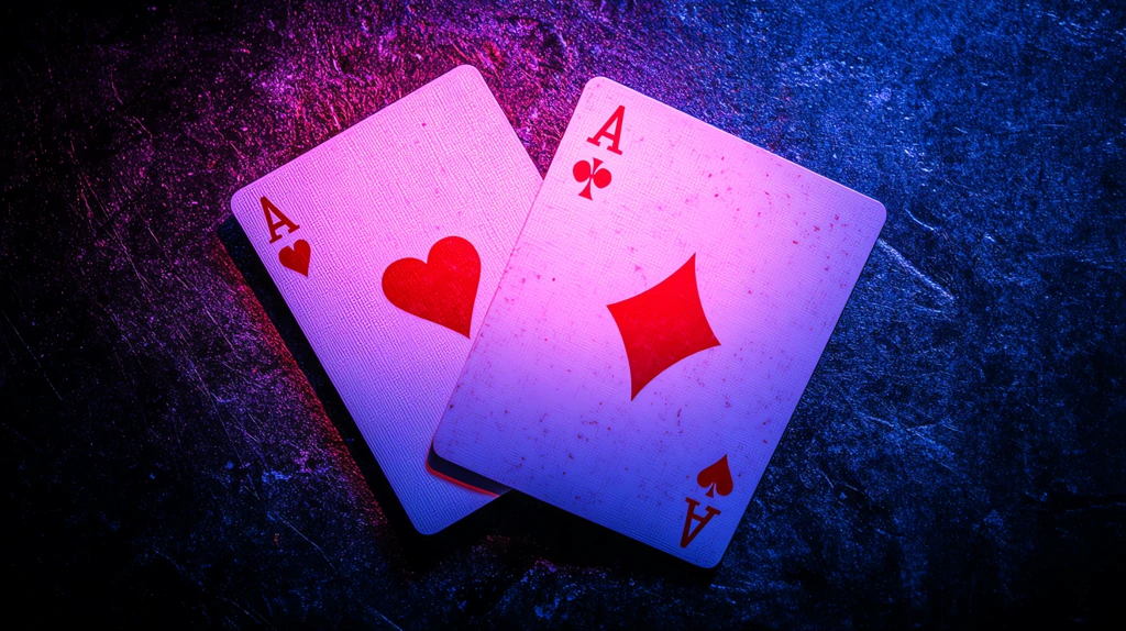 two overlapping playing cards version three desktop wallpaper 4k