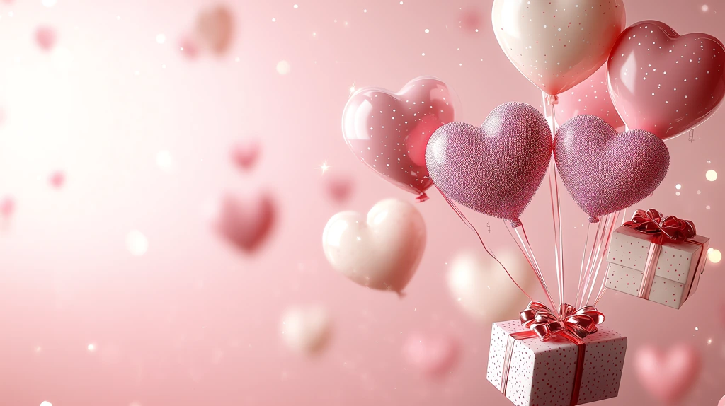 valentines day concept 3d heart shaped desktop wallpaper 4k