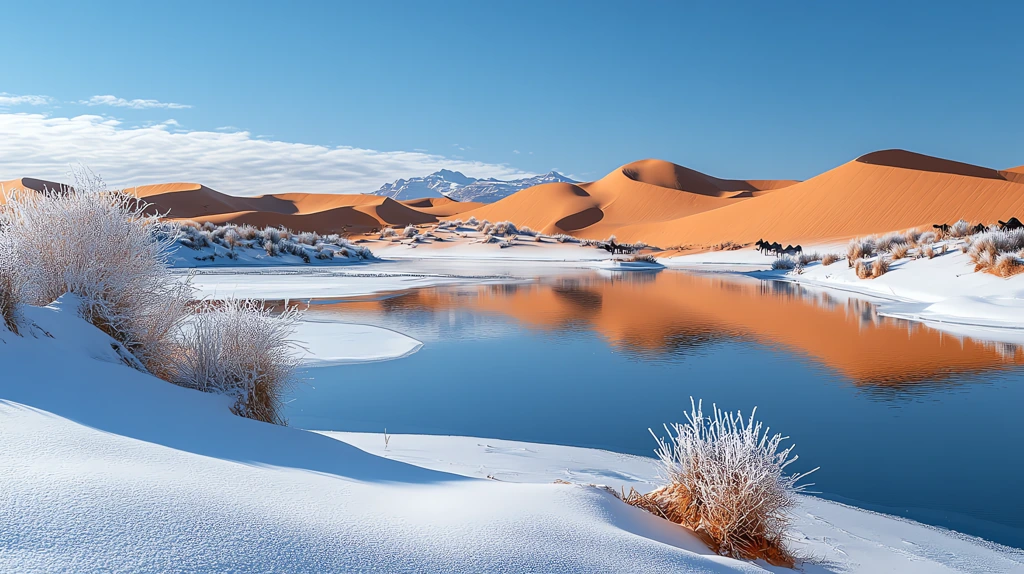 vast desert transformed into a snowy wonderland version three desktop wallpaper 4k