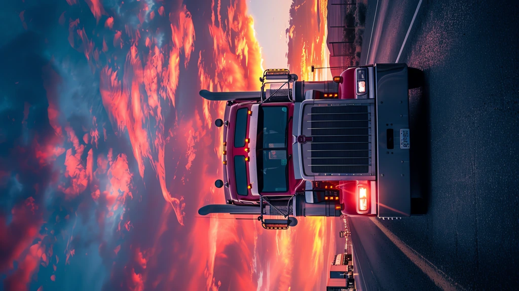 vibrant color semi-truck in a vibrant phone wallpaper 4k