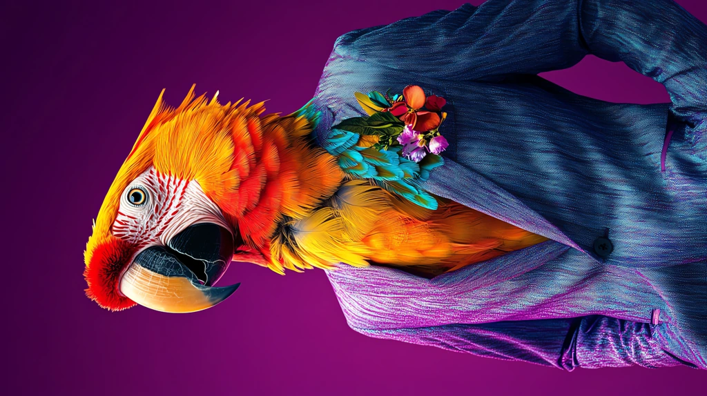 vibrant parrot dressed in a stylish phone wallpaper 4k