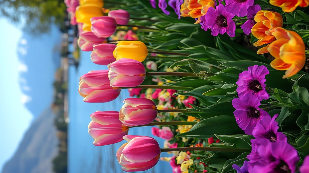 vibrant tulips in shades of pink phone wallpaper 4k