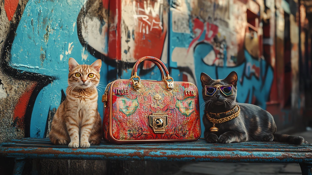 vibrant urban street scene cat desktop wallpaper 4k