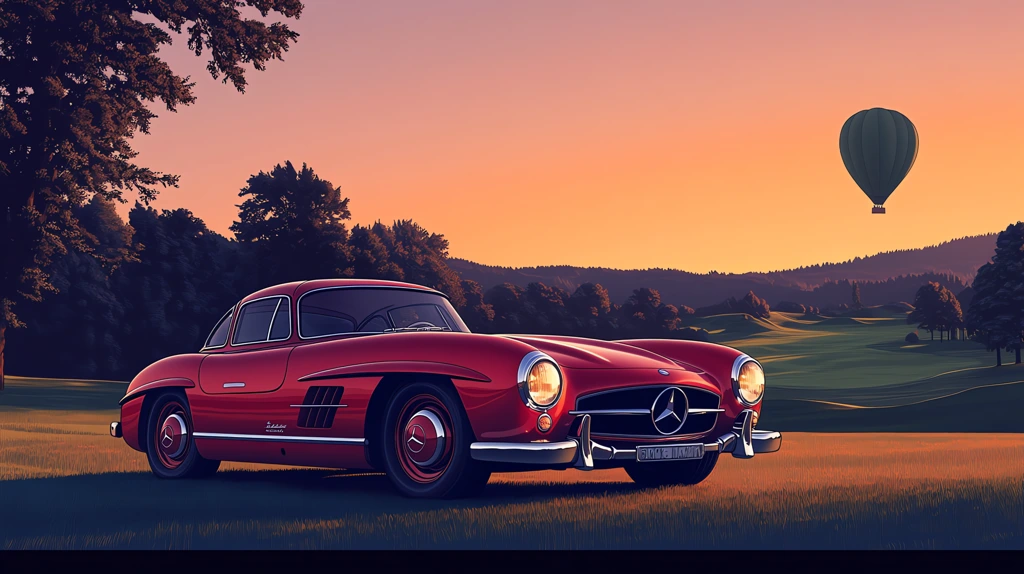 vintage mercedes gullwing 300sl version four desktop wallpaper 4k