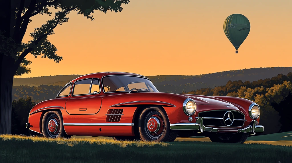 vintage mercedes gullwing 300sl version three desktop wallpaper 4k