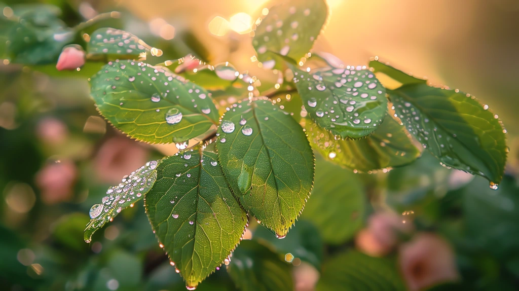 warm golden morning light filtering through green leaves captured with a wide-angle lens desktop wallpaper 4k