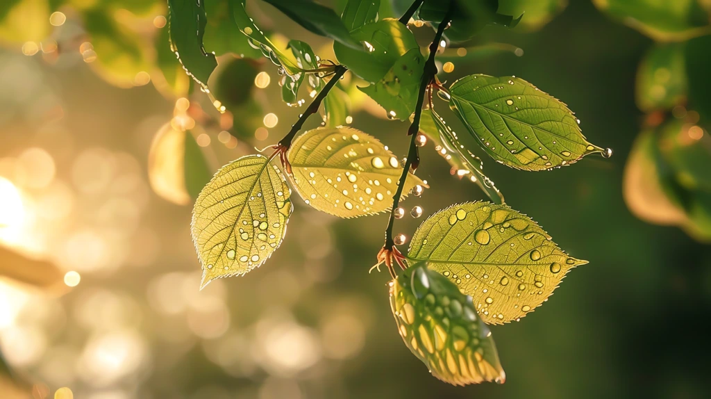 warm golden morning light filtering through green leaves phone wallpaper 4k